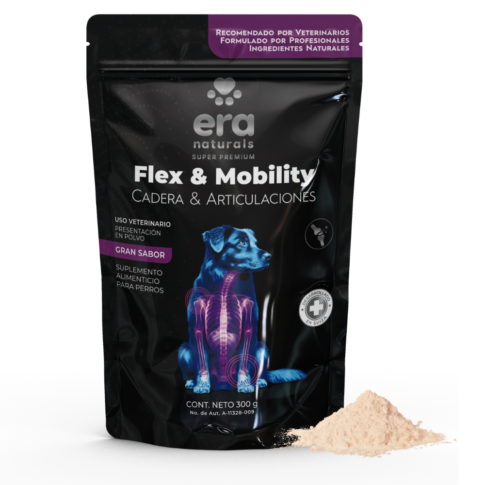 Era Naturals Cadera Y Articulaciones | Flex & Mobility | Suplemento para Perros con Glucosamina, Condroitina y Colágeno 300g